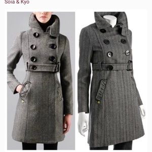 Soia & Kyo Herringbone Double Breast designer Coat